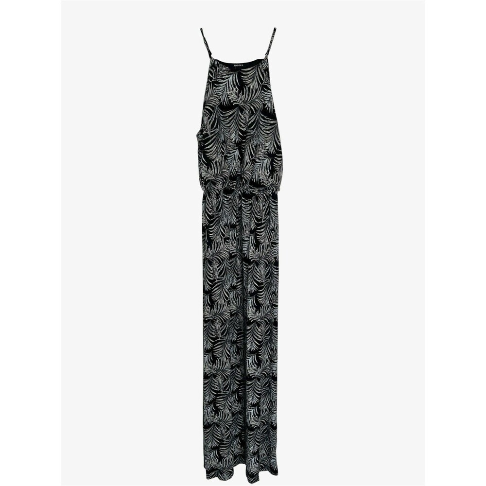 Forever 21 Sleeveless Palm Beach Maxi Dress Size Small Black  Medium NWOT